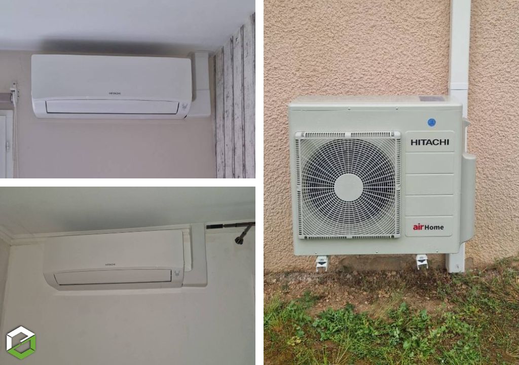 Consultez la chantier : installation d'un triple c hitachi (clim + ballon thermodynamique)