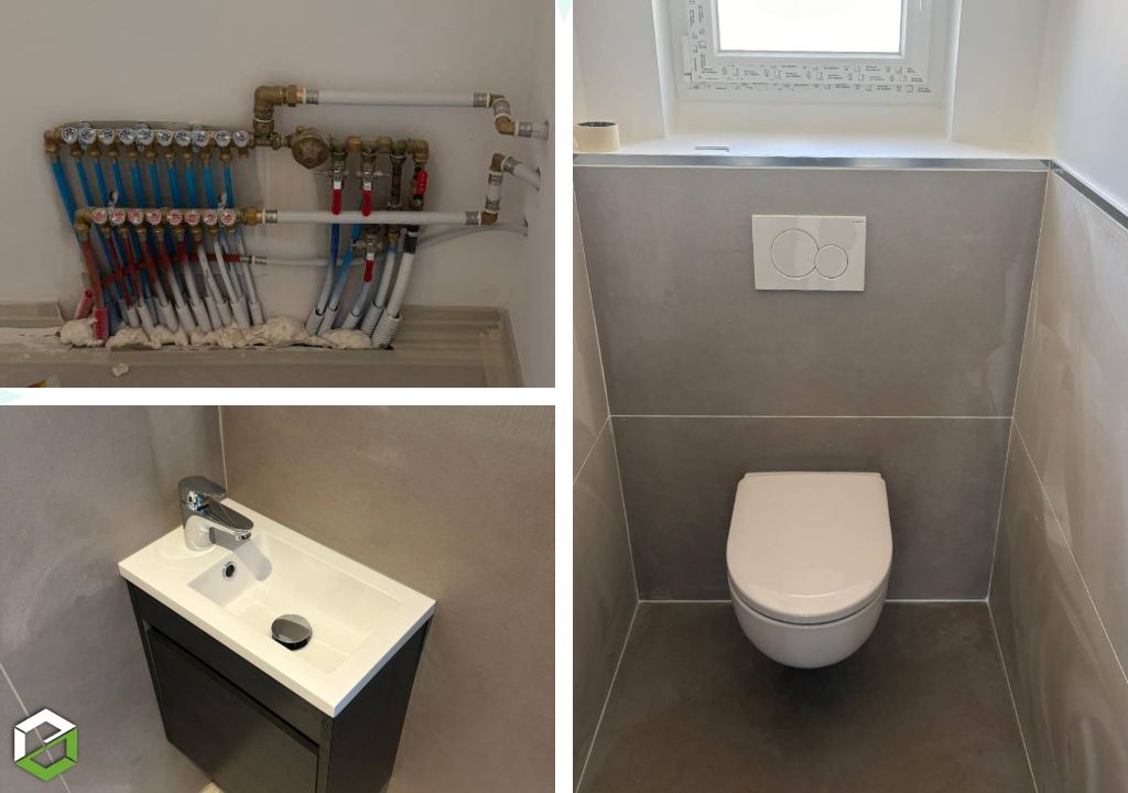 distribution de plomberie et pose de wc dans une villa neuve