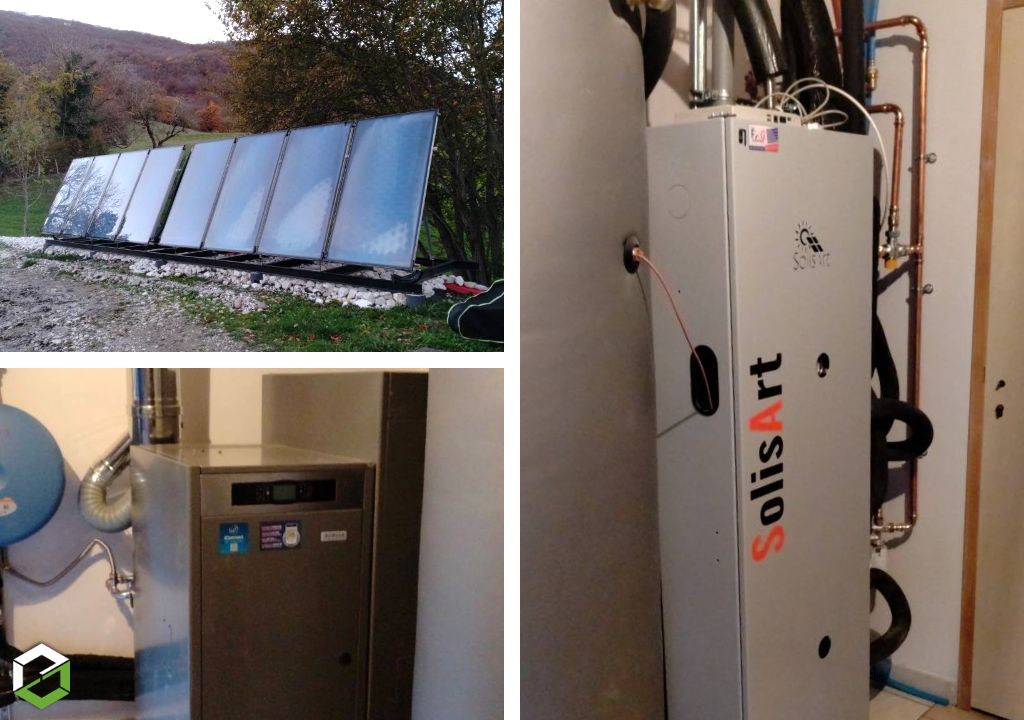 Création d'une chaufferie hybride solaire et granulés