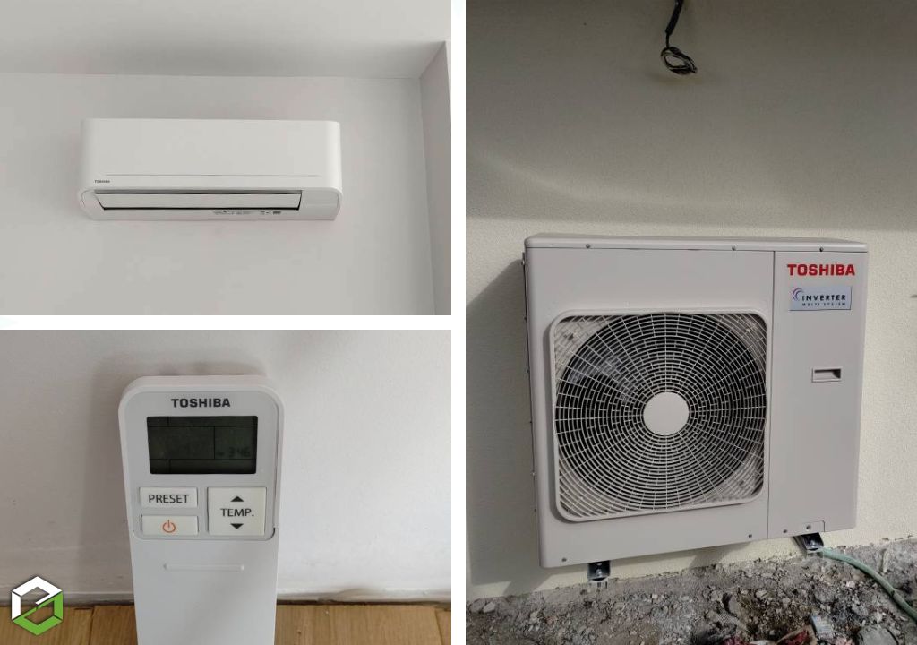 Installation d'un système de climatisation réversible Toshiba dans une villa en rénovation
