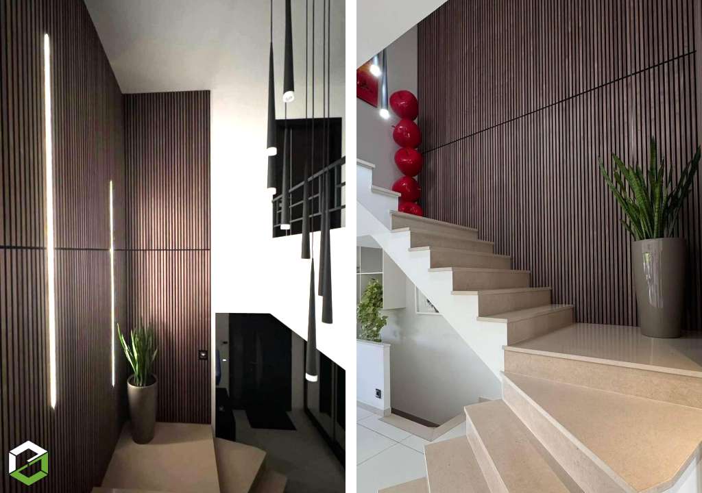 Consultez la chantier : habillage mural d'une cage d'escalier - xr agencement