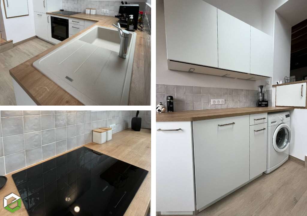Rénovation d'une cuisine avec sous pente