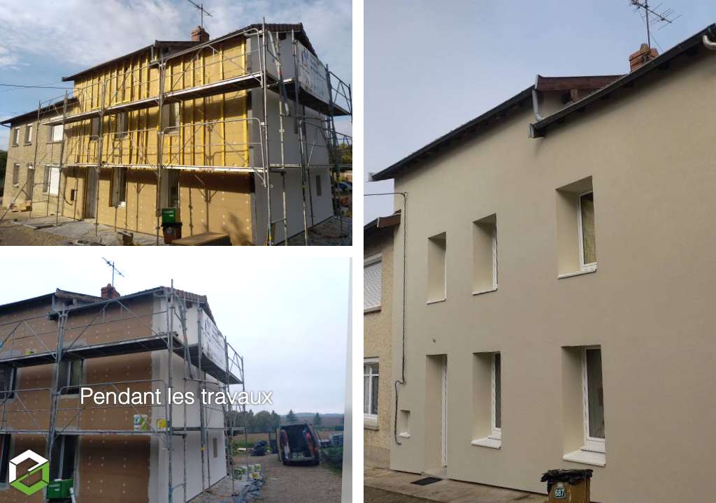 Réalisation d'une isolation thermique par l'extérieur (ITE) double isolant sur ossature bois - Entreprise RGE Qualibat