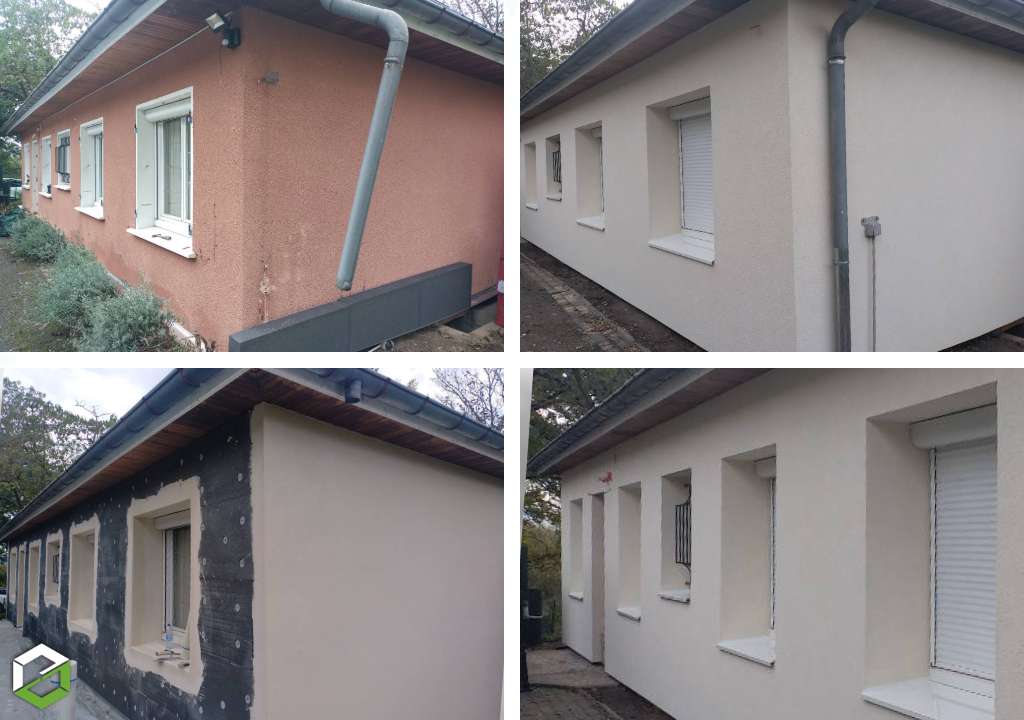 Réalisation d'une Isolation thermique par l'extérieur ITE panneau polystyrène Graphité 140 mm R=4,5 k/w² - Entreprise RGE Qualibat 