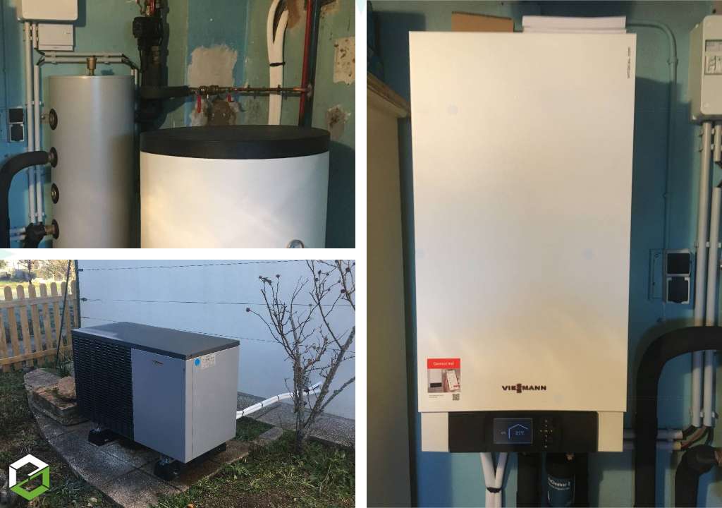Installation d'une pompe à chaleur aérothermique Viessmann Vitocal 200S 8 kW - Entreprise RGE QualiPAC
