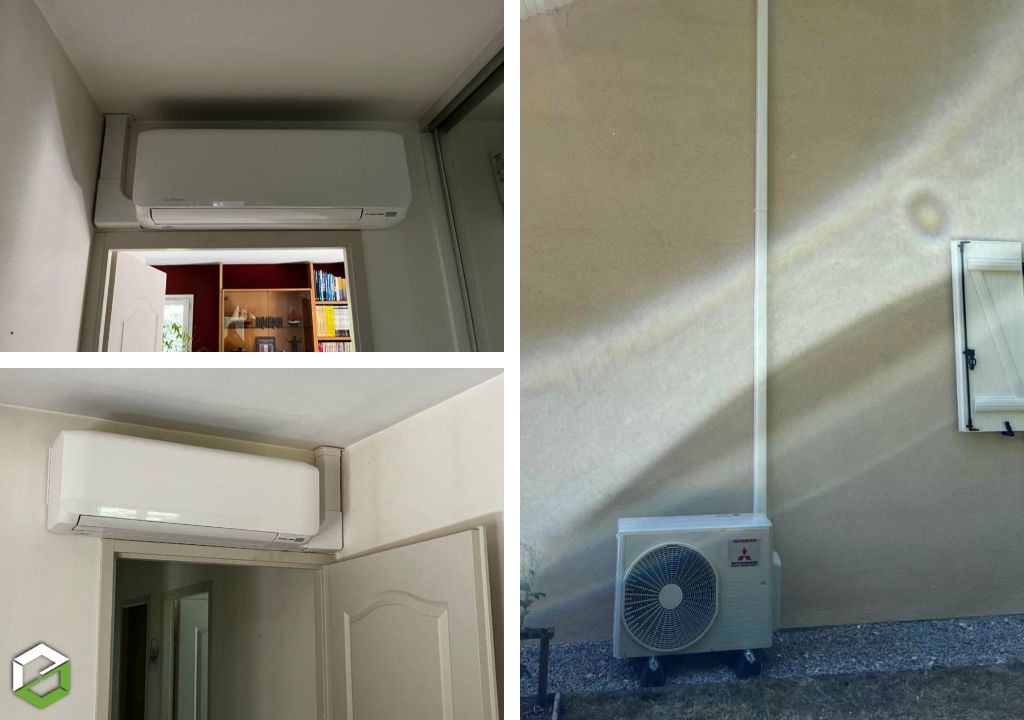 Consultez la chantier : installation d’une climatisation bi-split mitsubishi heavy