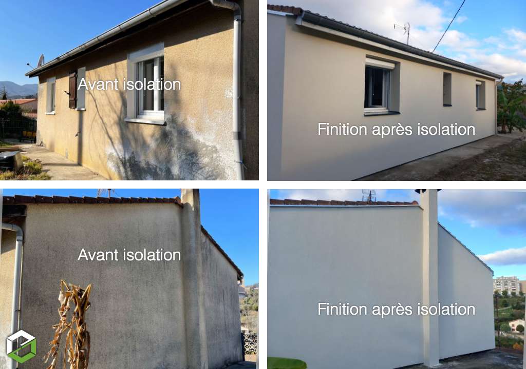 isolation thermique par l'extérieur (ite) laine de roche sur maison d'habitation - entreprise rge qualibat