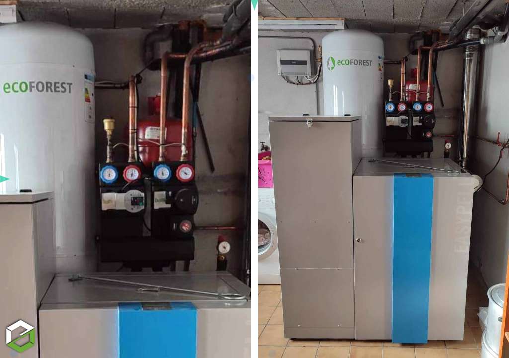 Ets Les Chauffagistes Bretons : Remplacement d'une chaudière fioul par une chaudière à granulés EASYPELL - RGE Qualibois