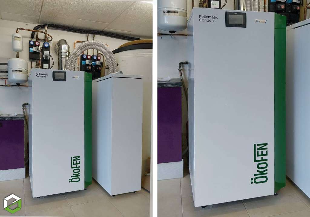 Ets Les Chauffagistes Bretons : Remplacement d'une chaudière fioul par une chaudière à granulés de bois Pellematic condens zeroflame - RGE Qualibois