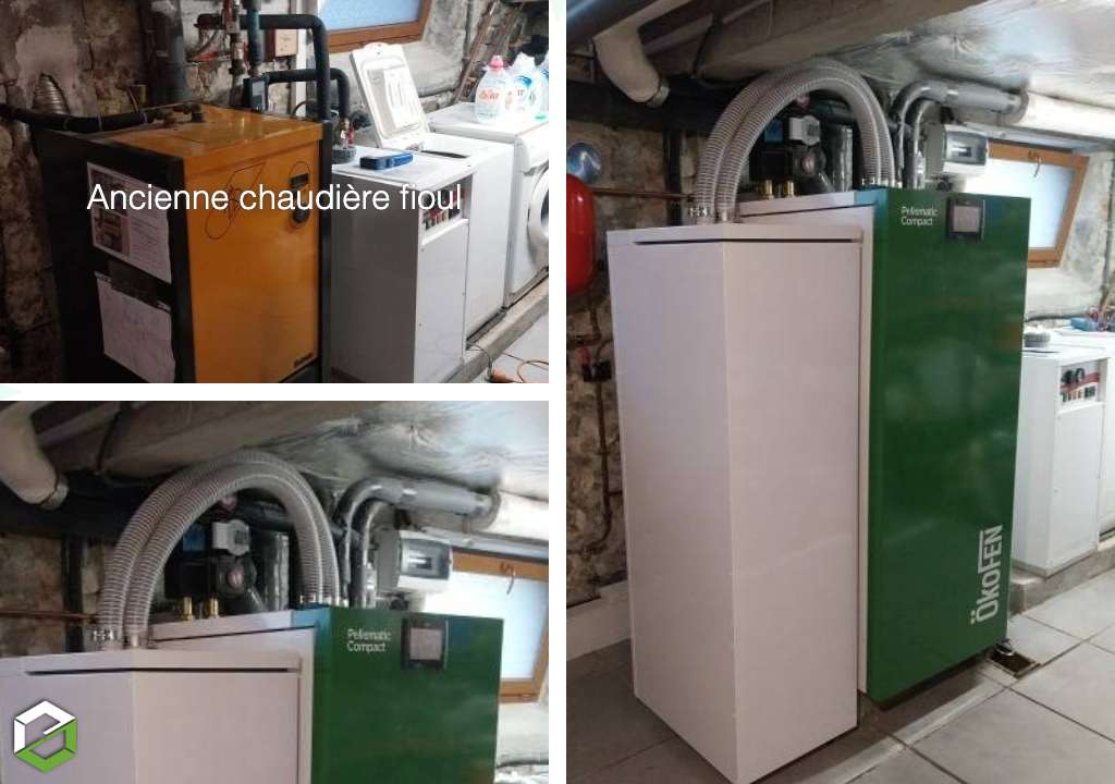 Remplacement d'une chaudière fioul + électrique par une chaudière à granulés OKOFEN - RGE QualiBois-Finistère (29)