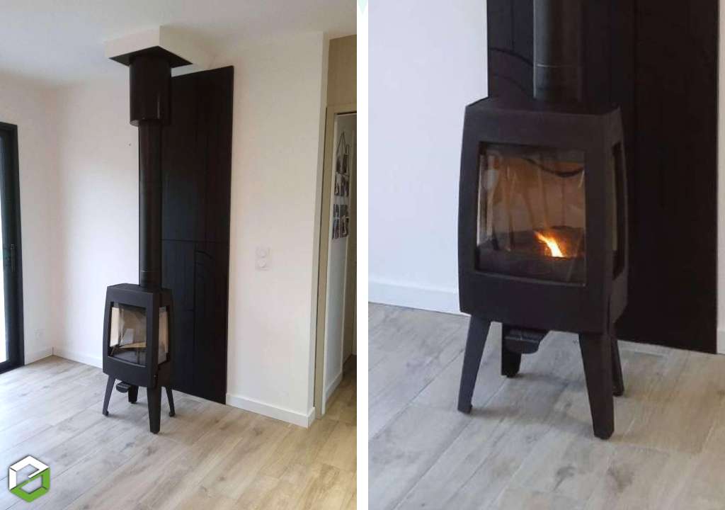 Installation d'un poêle à bois de la marque DOVRE par un chauffagiste certifié RGE-Finistère (29)