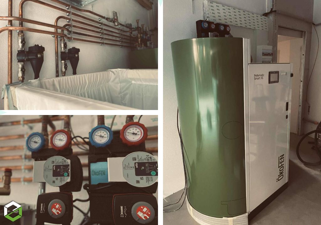 Ets Les Chauffagistes Bretons : Installation d'une chaudière à granulés à condensation Smart Xs de chez Okofen - spécialiste chauffage bois RGE QualiBois