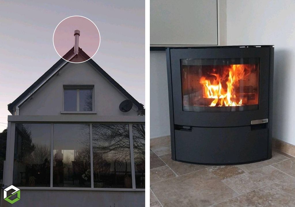 Ets Les Chauffagistes Bretons : Installation poêle à bois et création de son conduit de fumées par un chauffagiste certifiée RGE QualiBois
