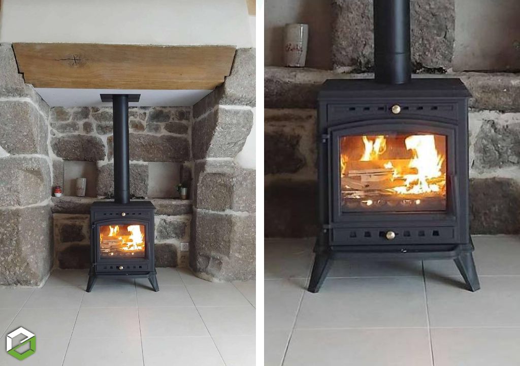 Ets Les Chauffagistes Bretons : Installation Poêle à Bois Invicta dans une Maison en Pierre