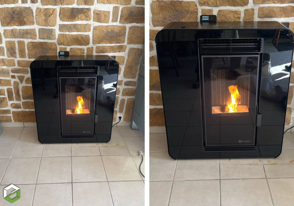 Consultez la chantier : installation d'un poêle à granulés ecoforest de 10 kw
