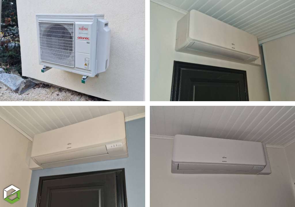 Consultez la chantier : installation d'une pompe à chaleur trisplit air/air de marque atlantic - entreprise rge