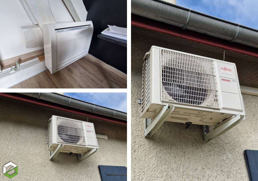 Consultez la chantier : installation d'une pac air/air console monosplit atlantic