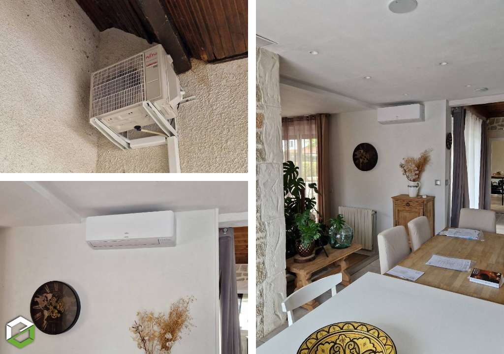 Consultez la chantier : installation d'une pac air/air murale atlantic dans un salon - entreprise rge qualipac