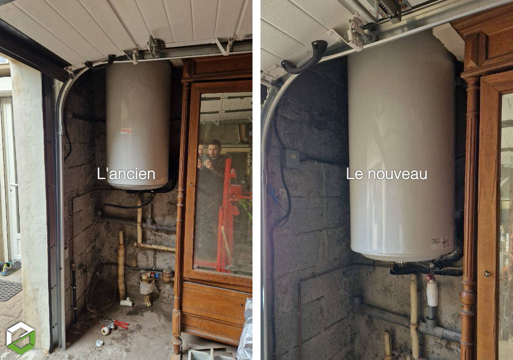 remplacement d'un cumulus électrique défectueux en urgence
