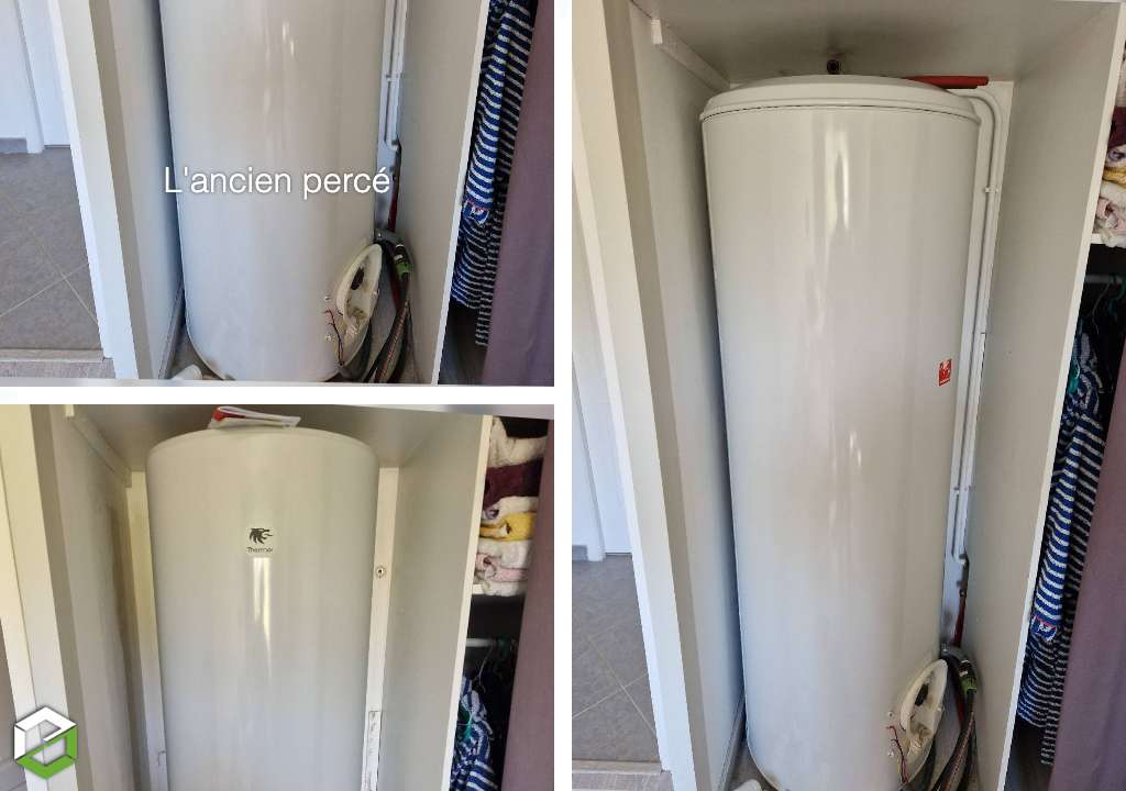 Remplacement d’un chauffe-eau percé à Saint-Martin-la-Plaine : Modèle 200L Thermor Duralis
