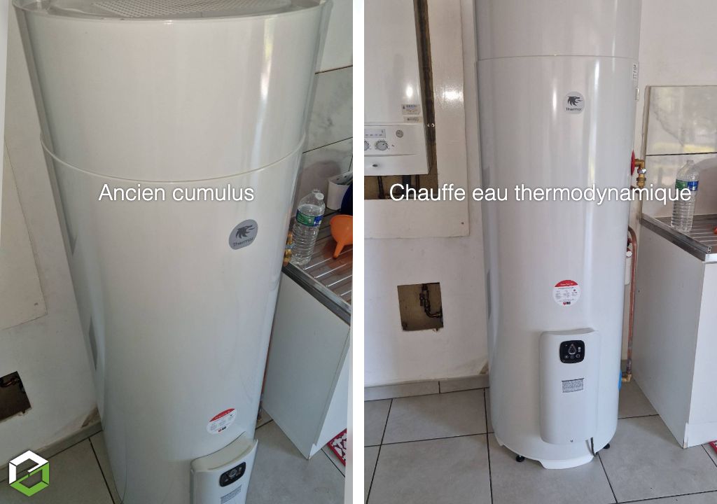 Remplacement d’un chauffe-eau électrique par un chauffe-eau thermodynamique Thermor Aeromax access