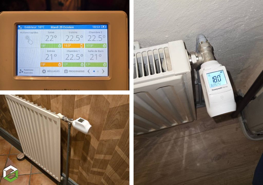 Consultez la chantier : remplacement de robinets thermostatiques classique par un système connecté