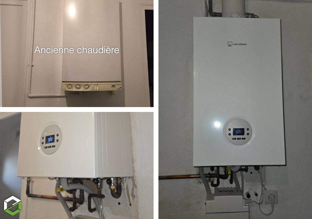 Remplacement chaudière gaz par chaudière gaz condensation avec ventouse verticale