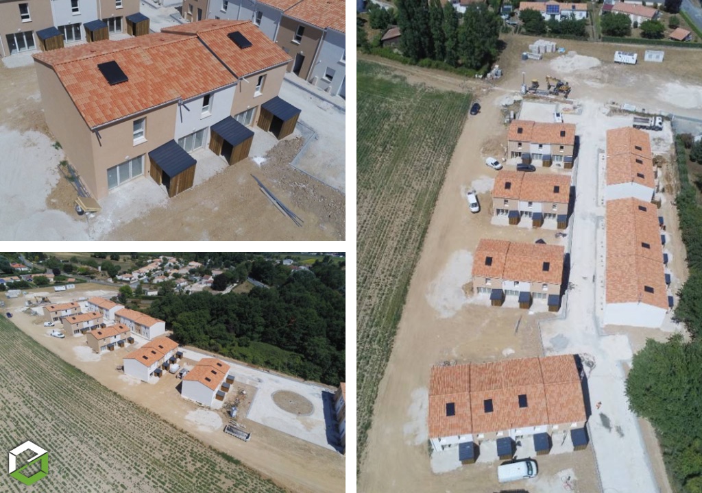 Travaux de charpente et de couverture sur construction de 30 pavillons groupés