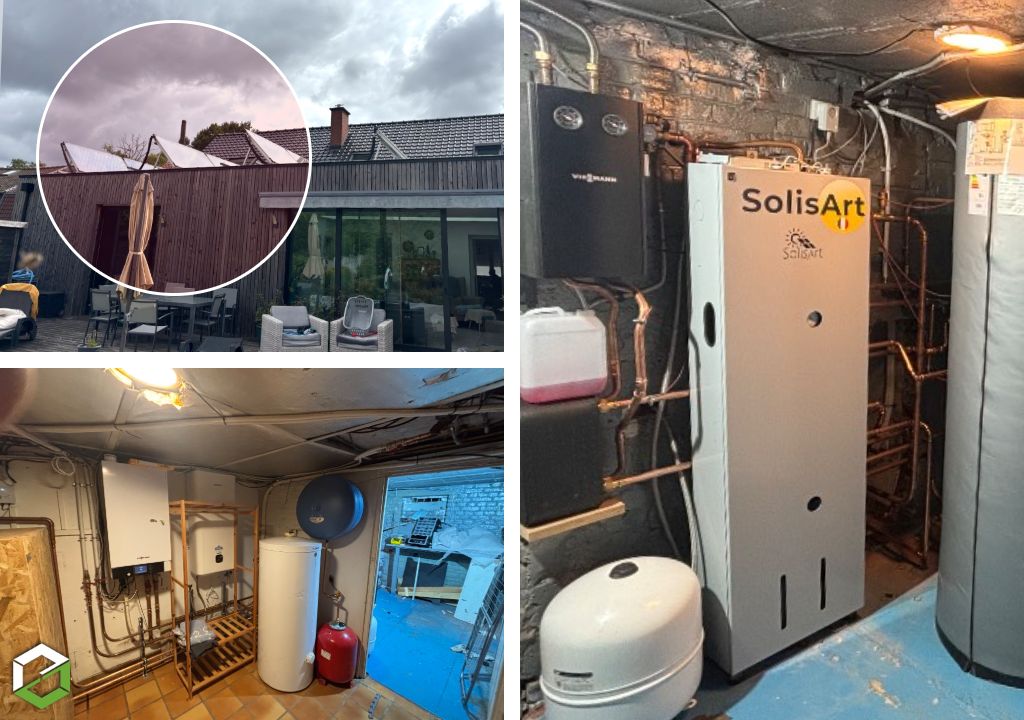 Pose d un système solaire combiné avec une relève PAC Viessmann 