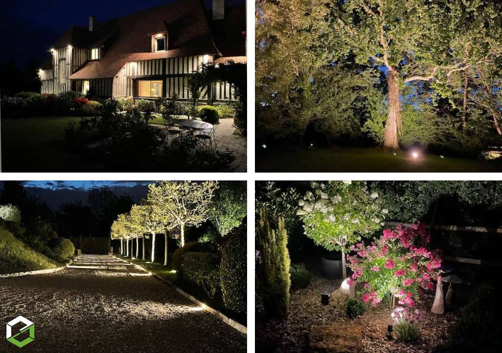 Pose d'éclairages extérieurs parc et jardin de marque Bega - Entreprise Qualifelec-Calvados (14)