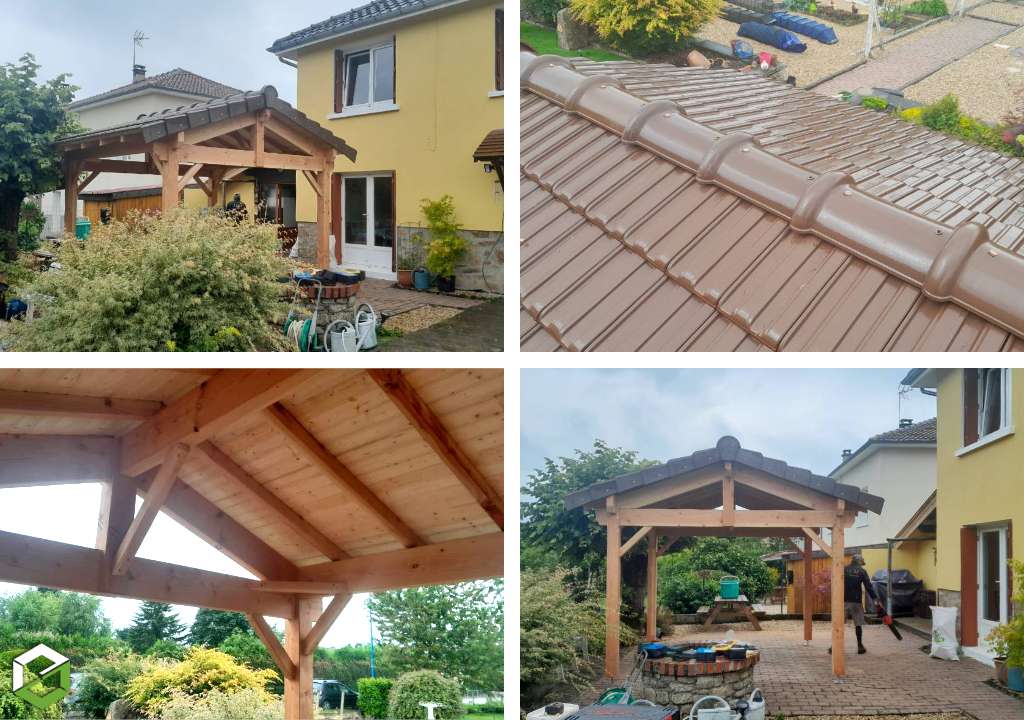 Consultez la chantier : conception intégrale d'un carport pour abriter votre terrasse - entreprise rge