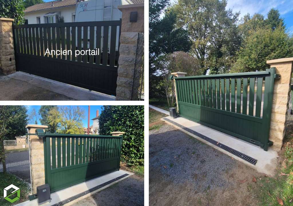 Installation d'un portail coulissant en aluminium 