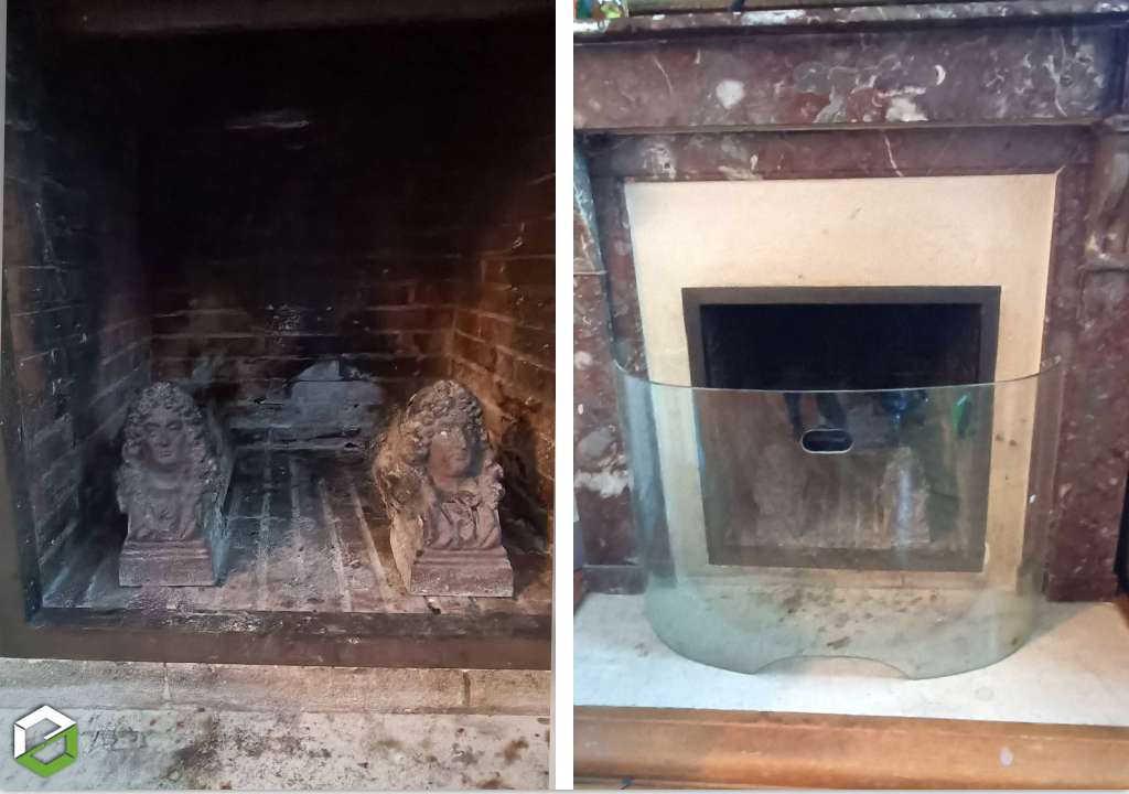 ramonage de cheminée, foyer ouvert