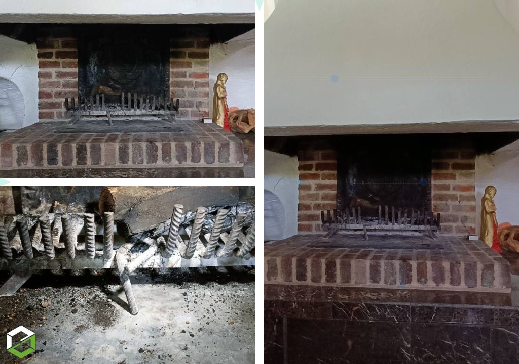 ramonage rotatif de foyer ouvert et du conduit de fumée