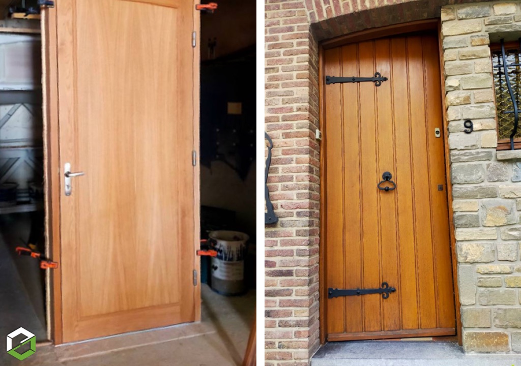 Ets Menuiserie agencements Montigny : Remplacement d'une porte d'entrée ancienne en bois sur mesure