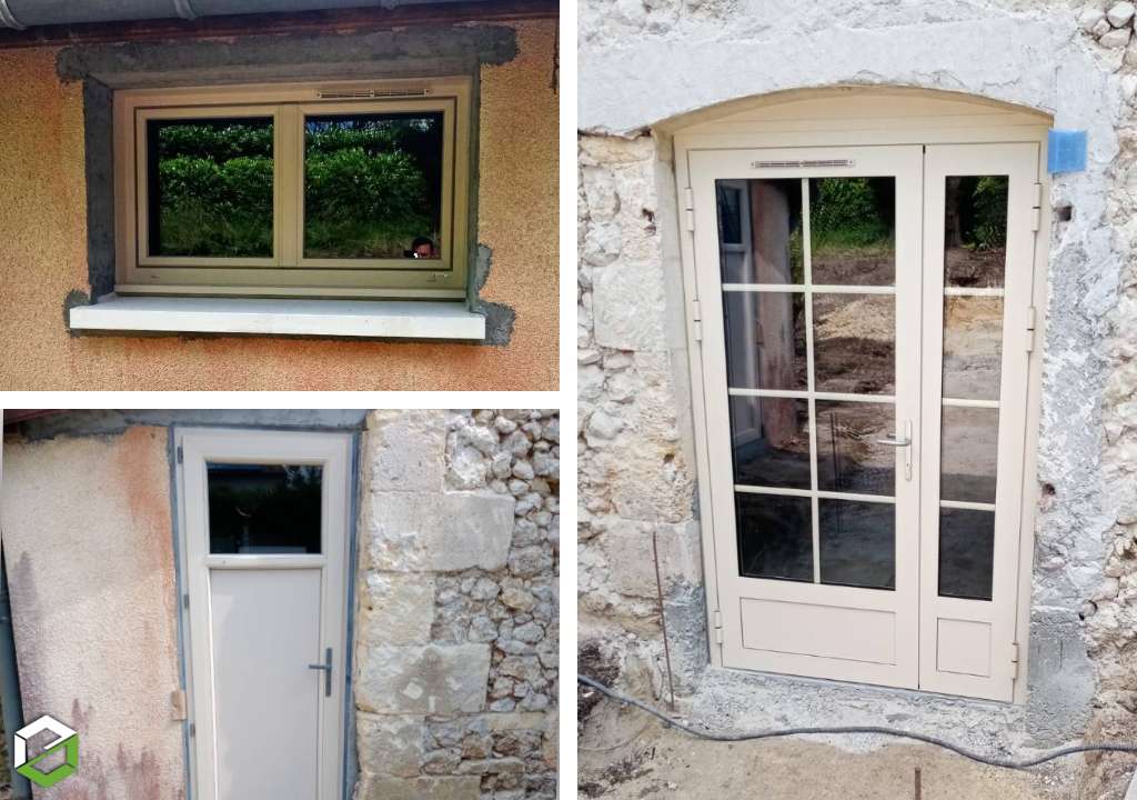Pose de menuiseries PVC Beige - remplacement de fenêtres