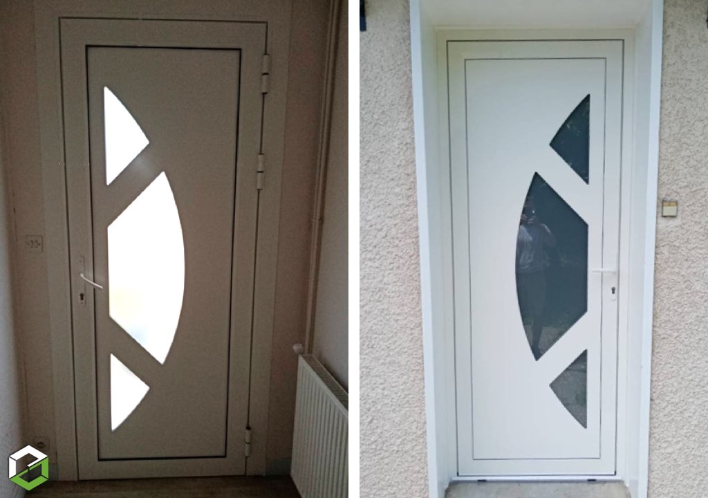 fabrication et pose d'une porte d'entrée, avec dépose totale de l'ancienne - entreprise rge