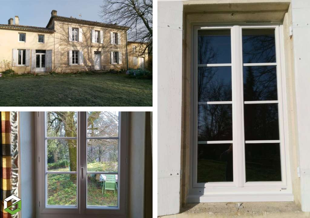 Consultez la chantier : remplacement de menuiseries bois en simple vitrage par des menuiseries pvc performantes 