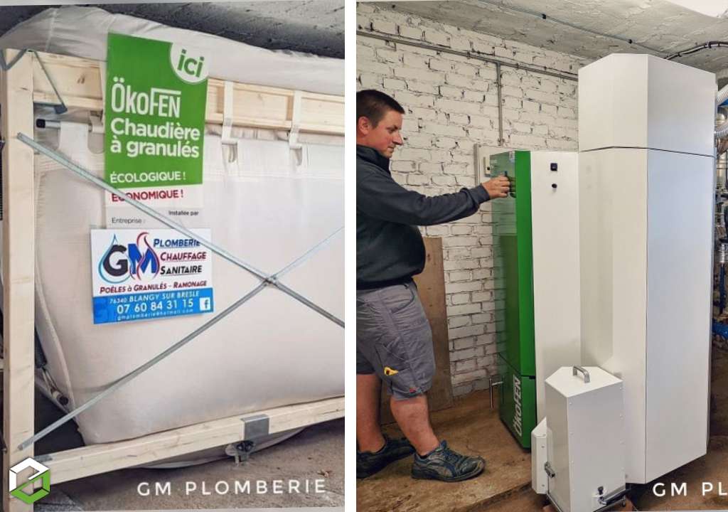 installation d'une chaudière granulés de bois okofen - artisans rge qualibois