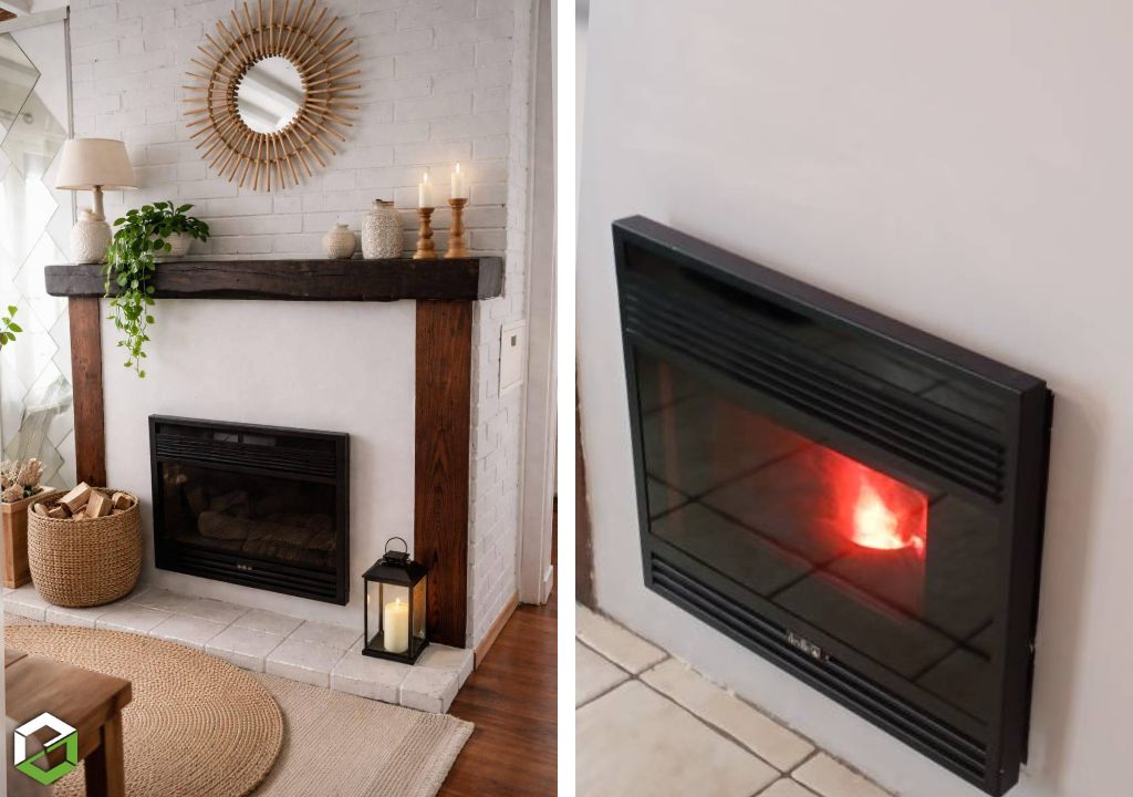 Installation d'un insert à granulés de bois Deville