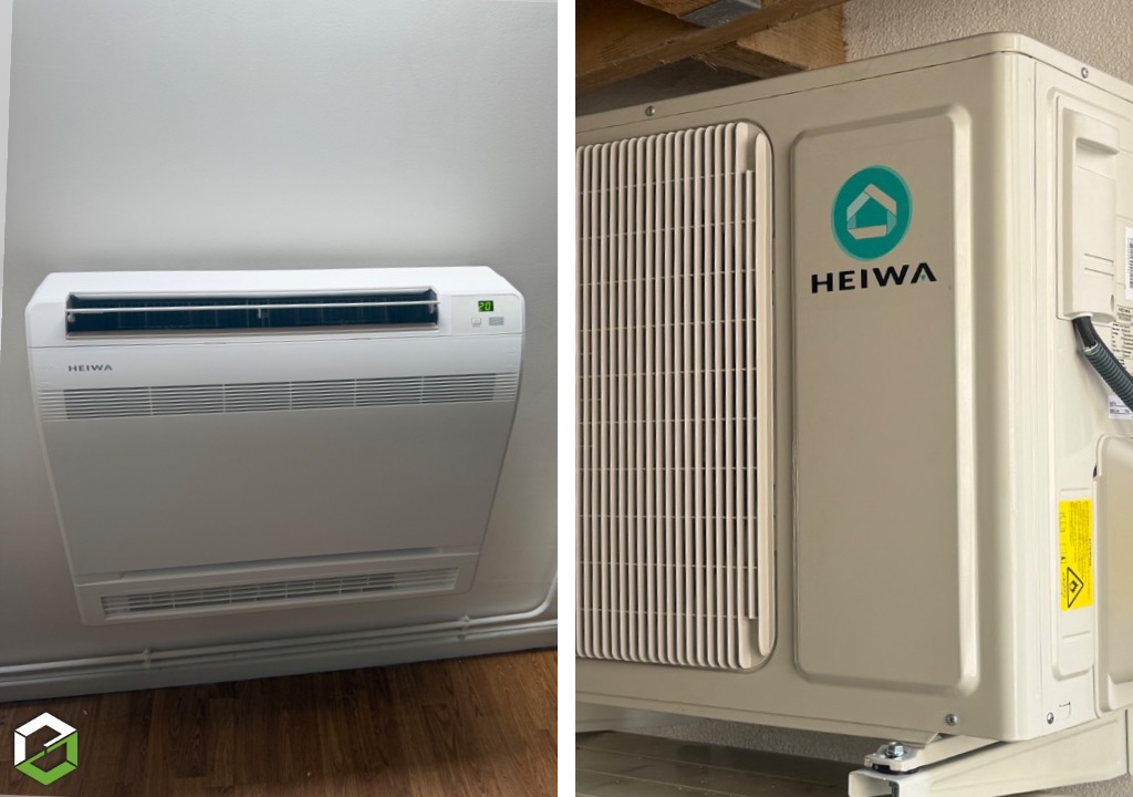 Consultez la chantier : instalation pompe à chaleur air air heiwa 