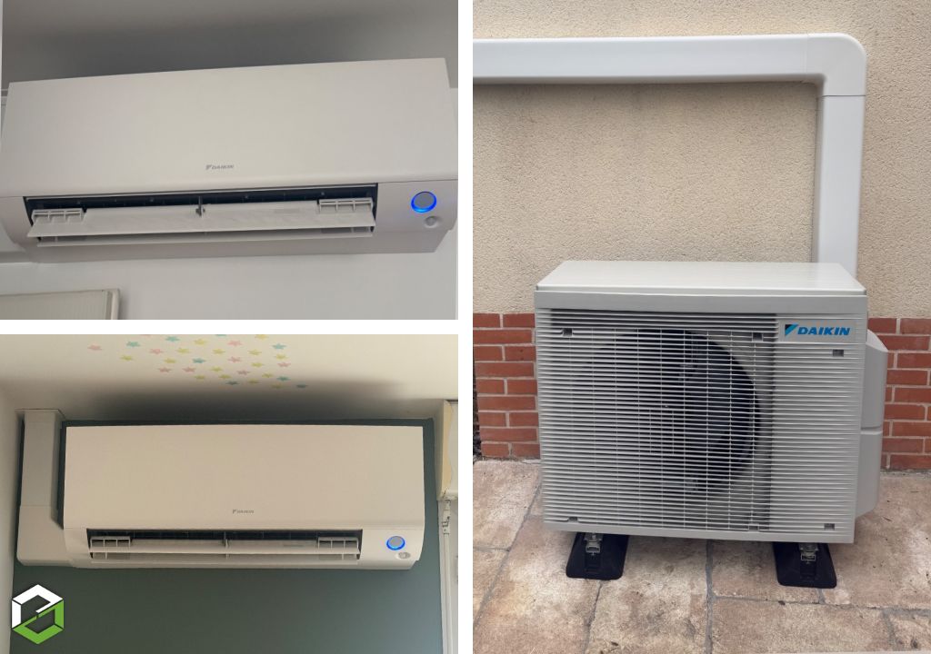 Installation et mise en service d'une pompe à chaleur air/air perfera Daikin 