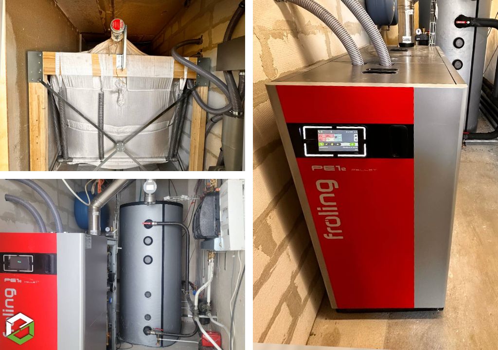  pose d'une chaudière à granulés froling pe1e en remplacement chaudière gaz avec création d'un silo
