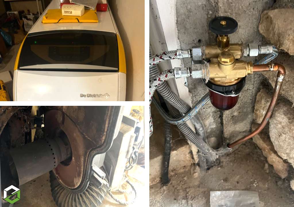 Entretien dépannage chaudière fioul De Dietrich - fuite de fioul et fumée-Indre (36)