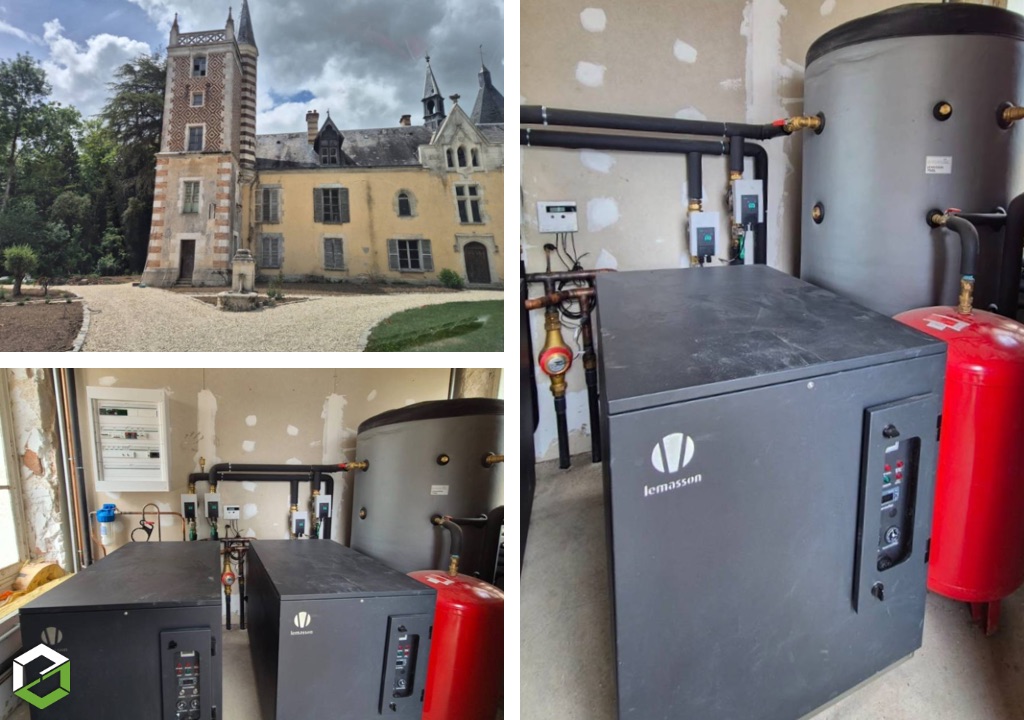 Installation d’une pompe à chaleur géothermique en remplacement d’une chaudière fioul dans un château près de Montargis-Loiret (45)