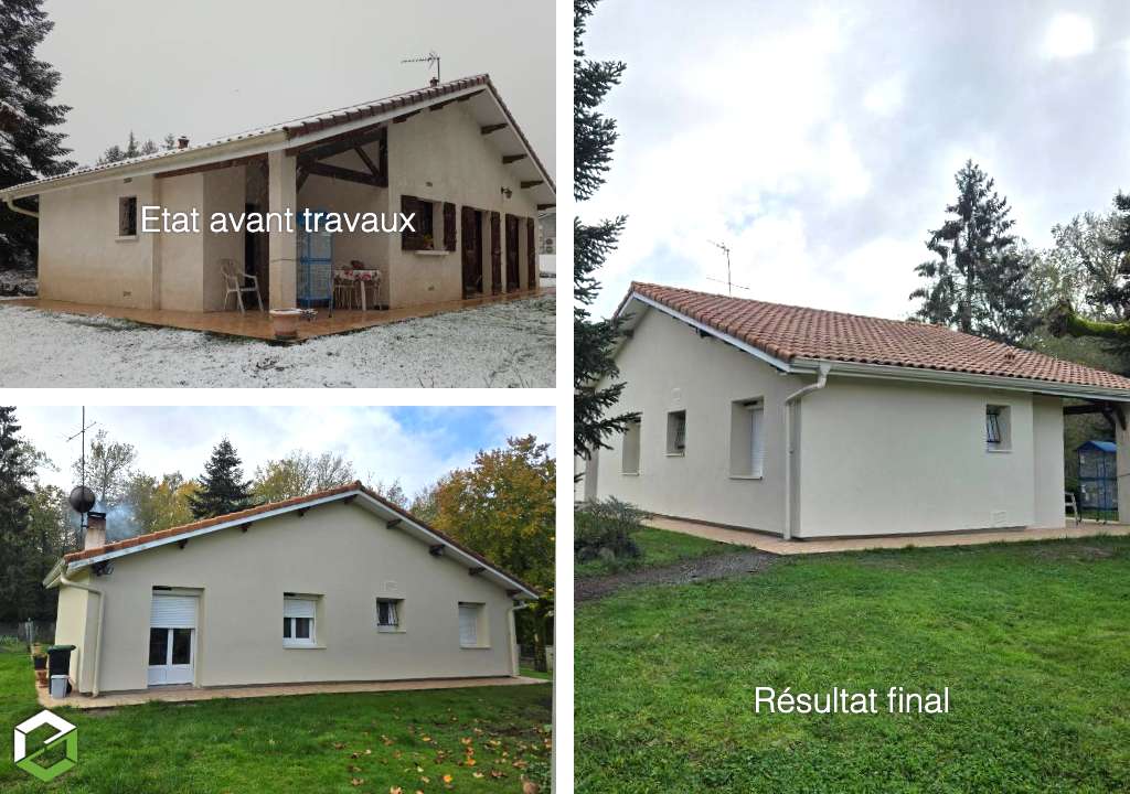 Consultez la chantier : rénovation énergétique : isolation thermique par l'extérieur et remplacement des menuiseries