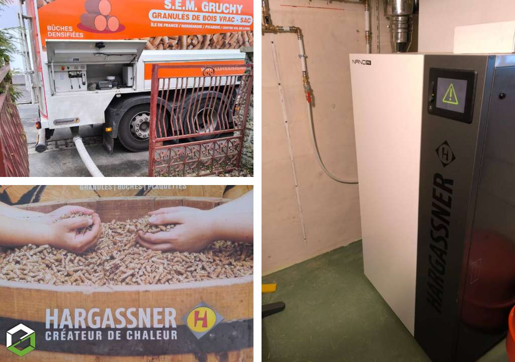 Consultez la chantier : livraison de granulés de bois sur une installation chaudière hargassner par gruchy combustibles
