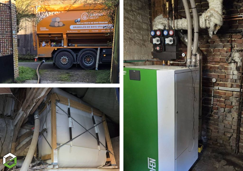 livraison de pellets en vrac par camion souffleur