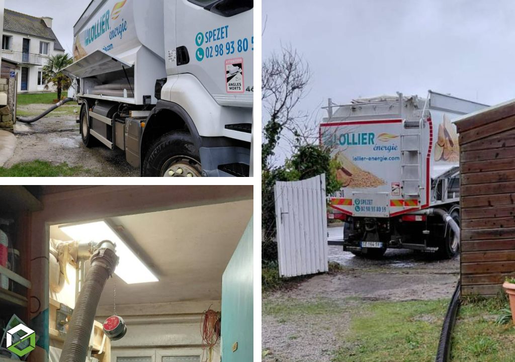 livraison de 4 tonnes de pellets en vrac par gruchy combustibles