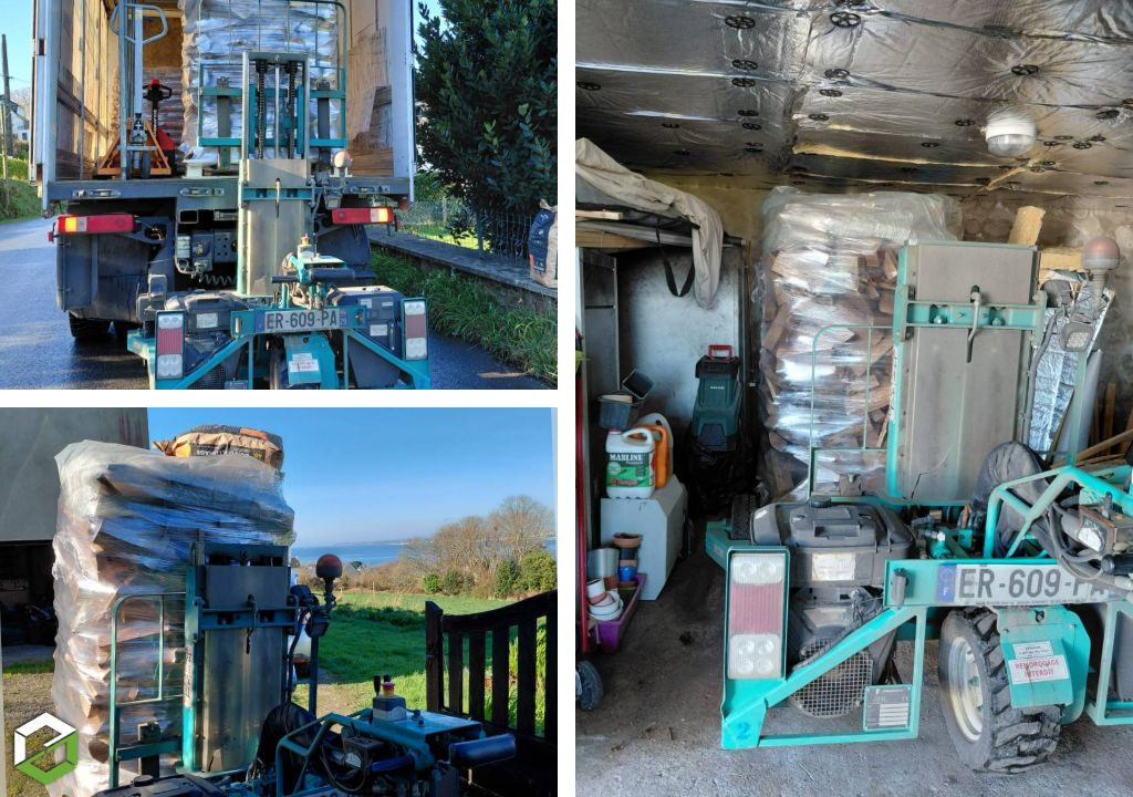 Consultez la chantier : livraison de bois de chauffage sur palette par gruchy combustibles